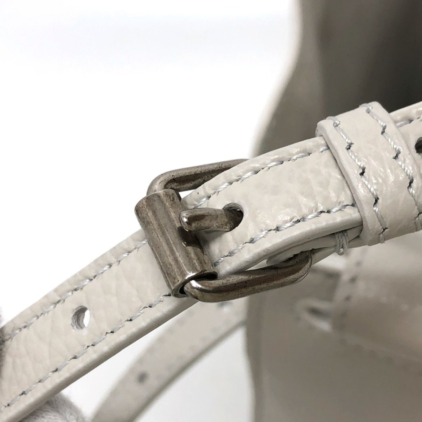 Balenciaga North South, White, Leather, shoulder