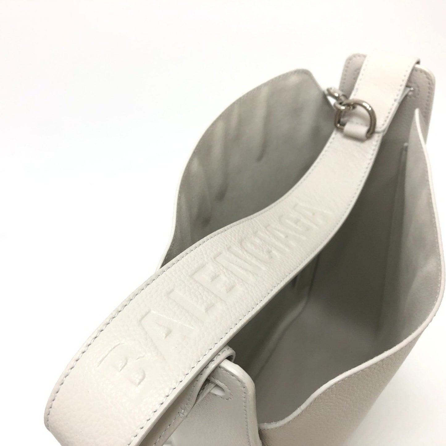 Balenciaga North South, White, Leather, shoulder