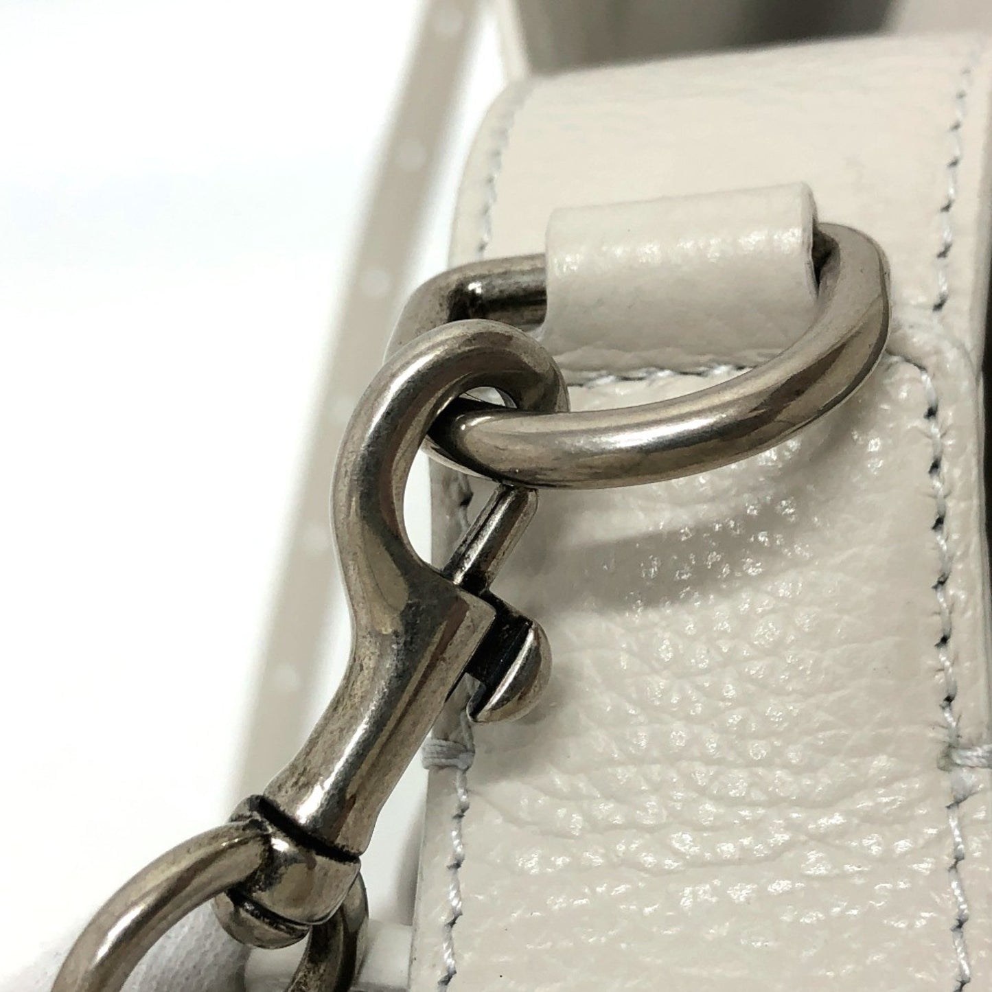 Balenciaga North South, White, Leather, shoulder