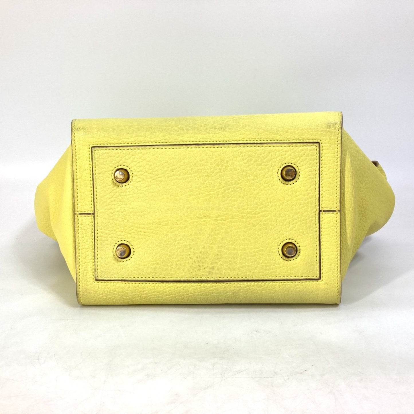 Céline Tie, Yellow, Leather, handbag