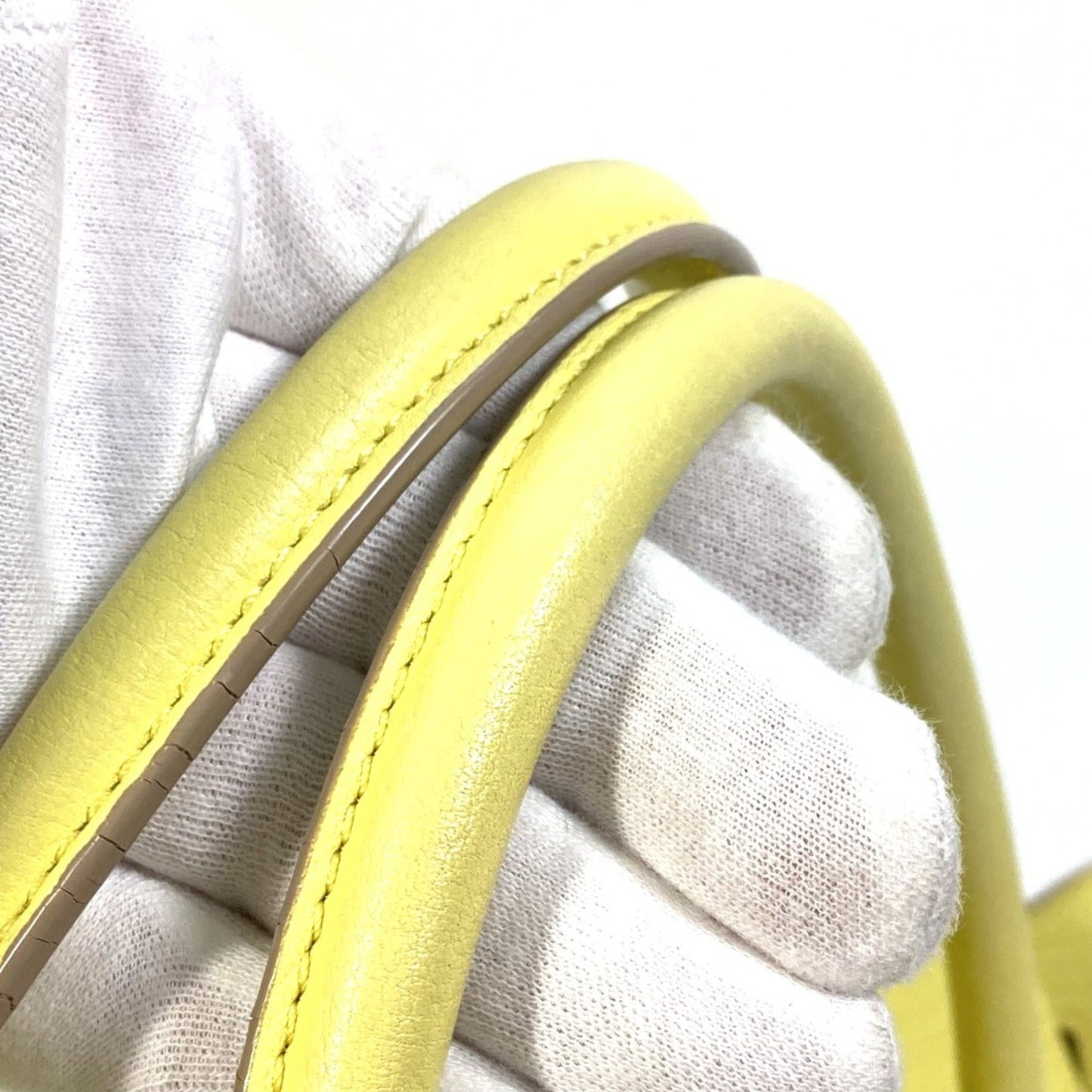 Céline Tie, Yellow, Leather, handbag