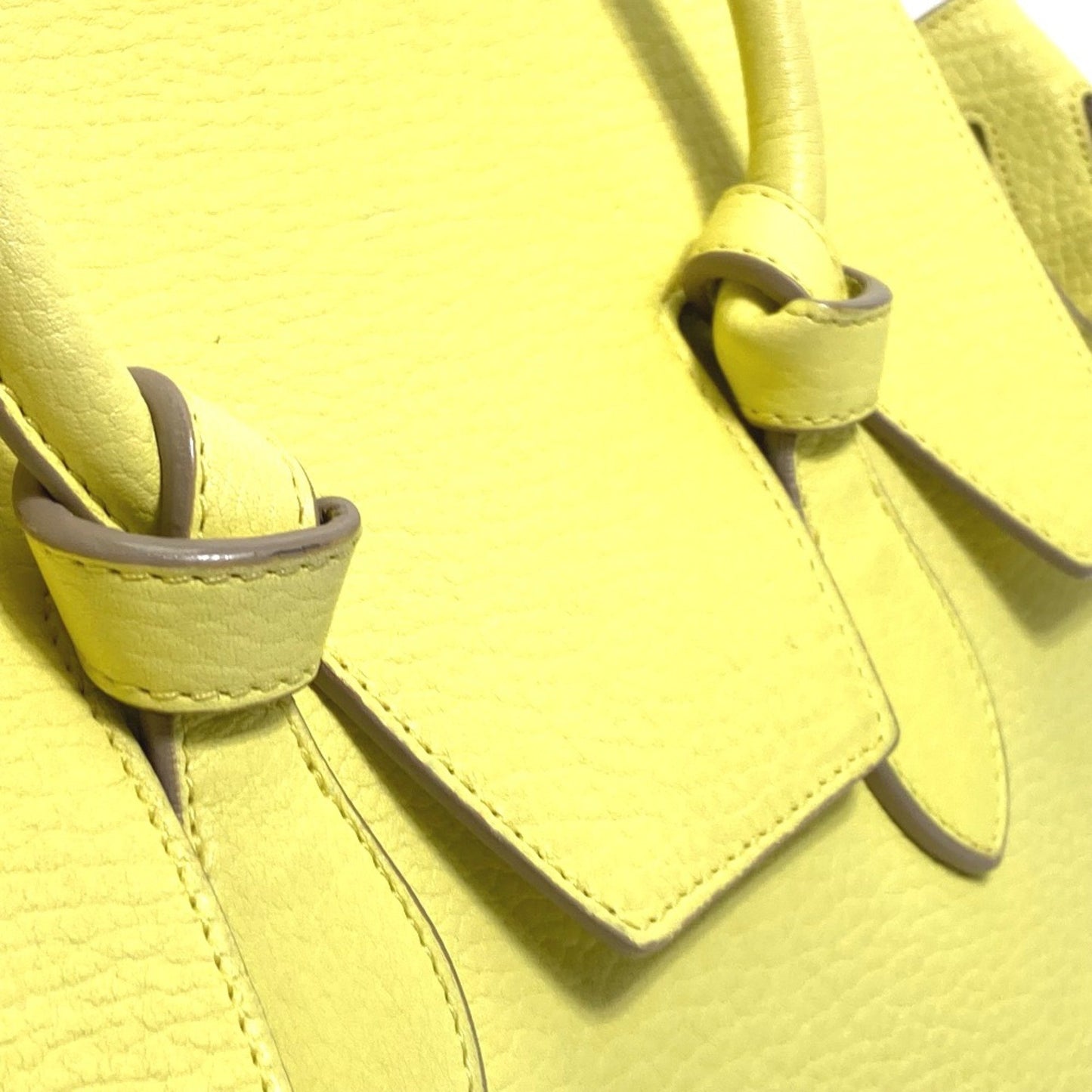 Céline Tie, Yellow, Leather, handbag