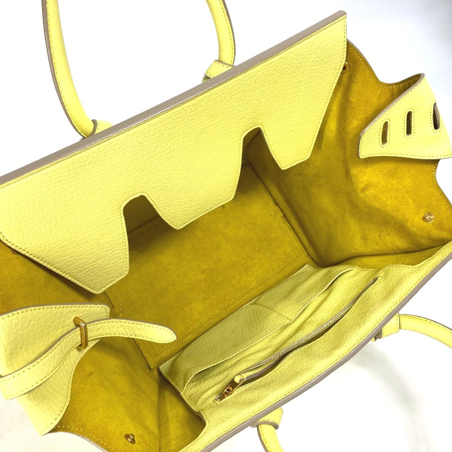 Céline Tie, Yellow, Leather, handbag