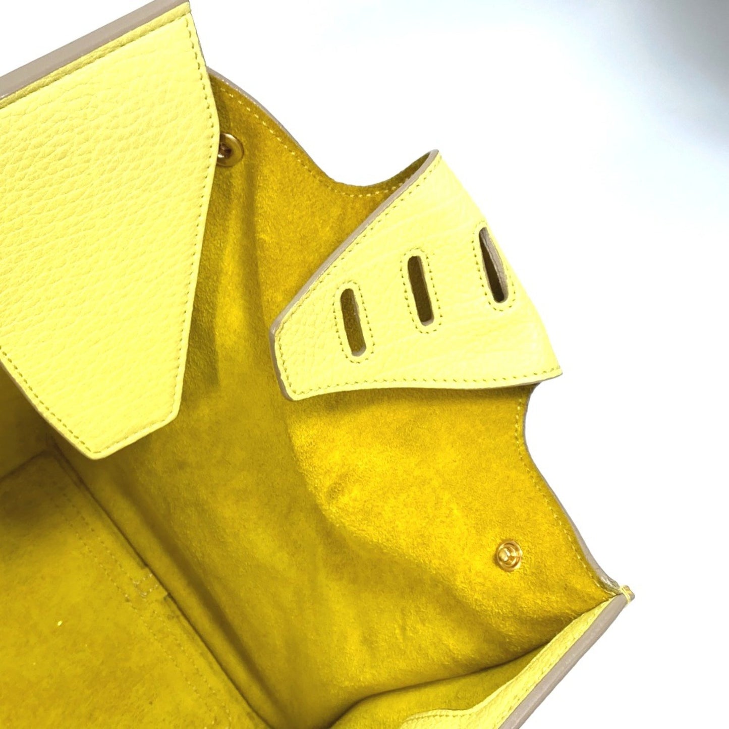 Céline Tie, Yellow, Leather, handbag