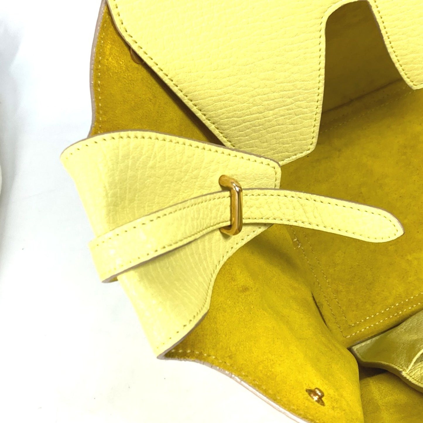 Céline Tie, Yellow, Leather, handbag