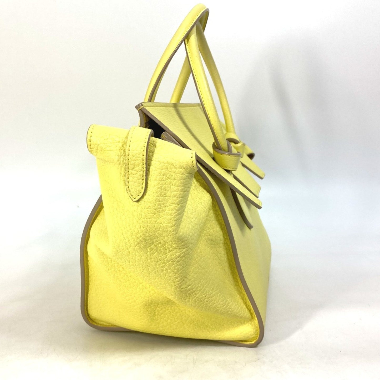 Céline Tie, Yellow, Leather, handbag