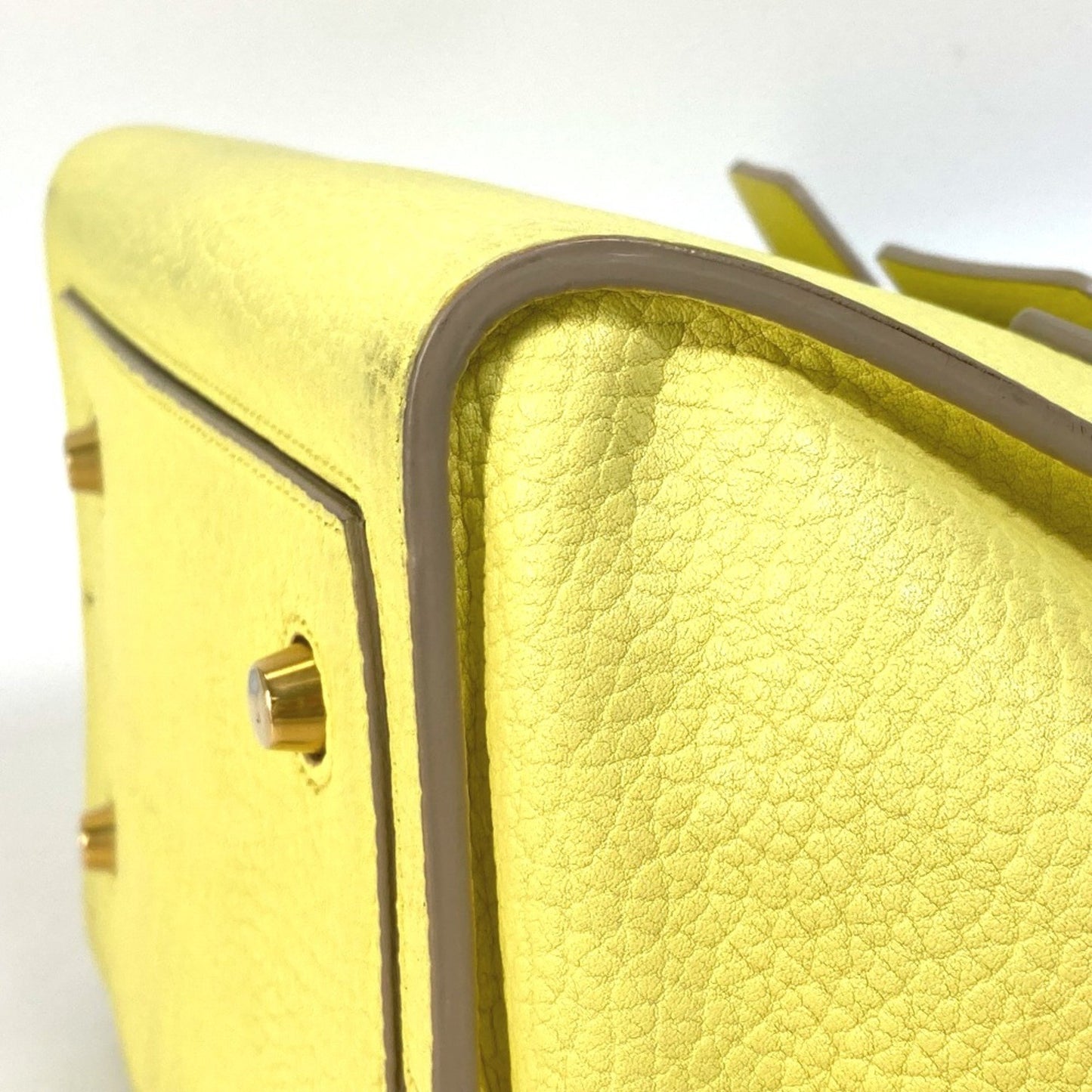 Céline Tie, Yellow, Leather, handbag