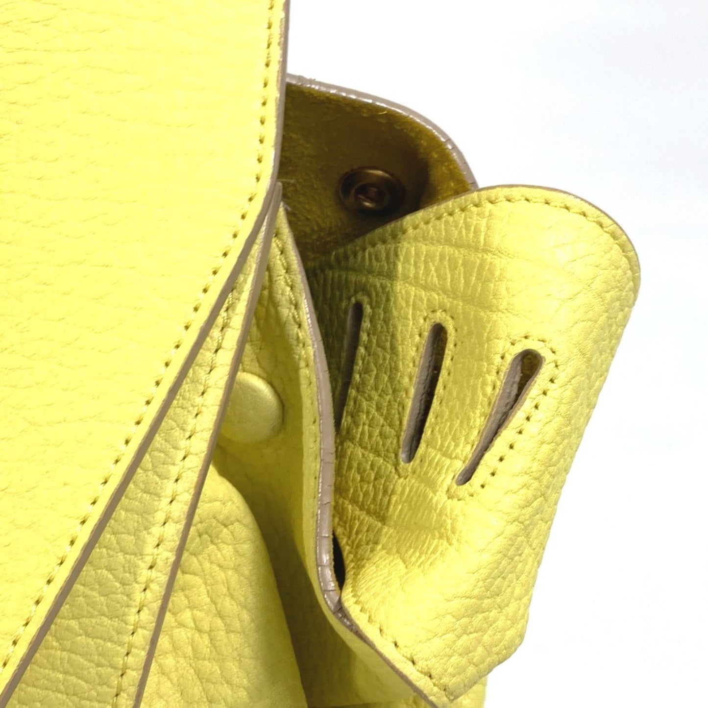 Céline Tie, Yellow, Leather, handbag