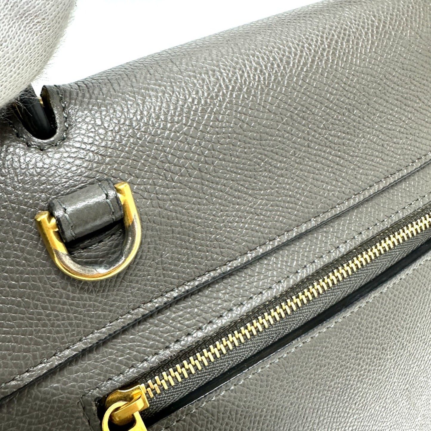 Céline Belt, Grey, Leather, handbag