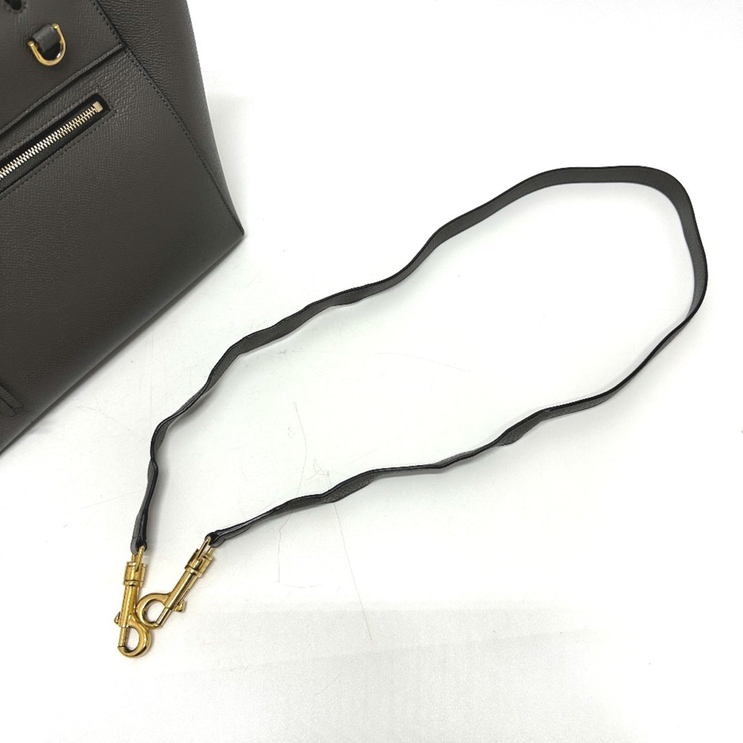 Céline Belt, Grey, Leather, handbag