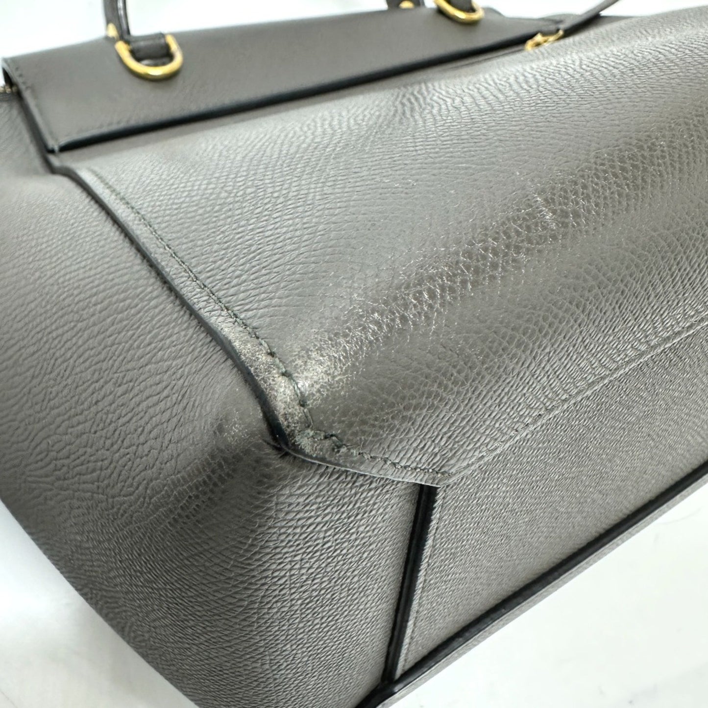Céline Belt, Grey, Leather, handbag