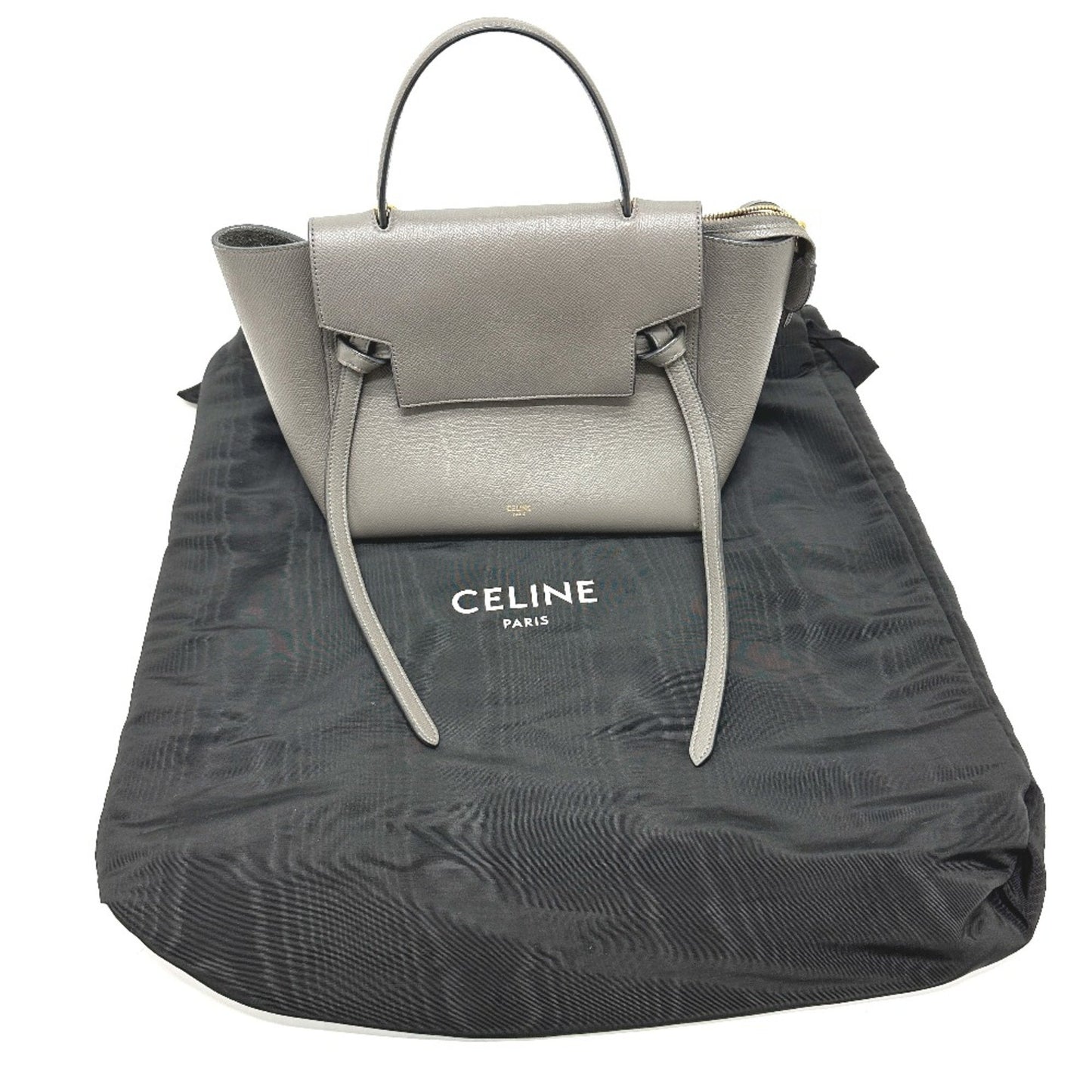Céline Belt, Grey, Leather, handbag