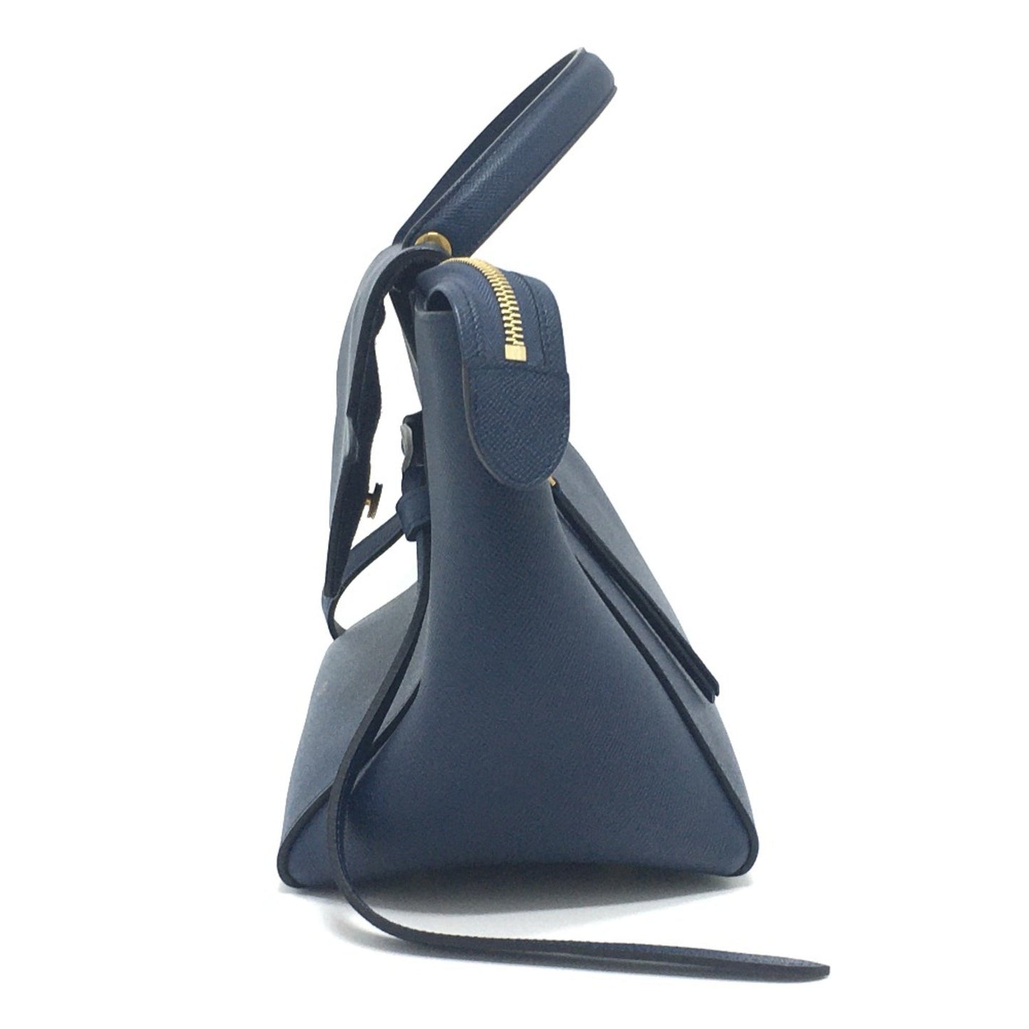Céline Belt, Navy, Leather, handbag