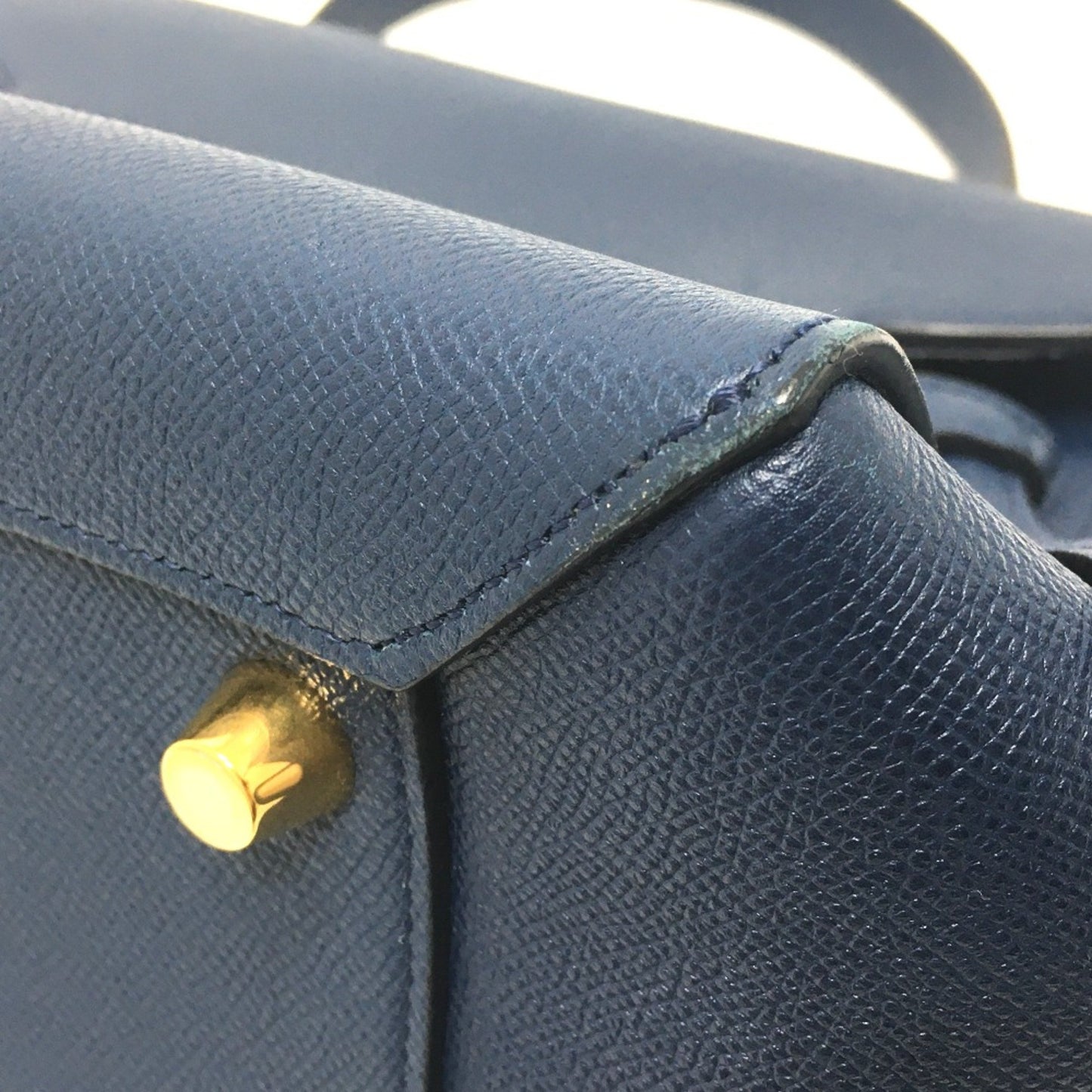 Céline Belt, Navy, Leather, handbag