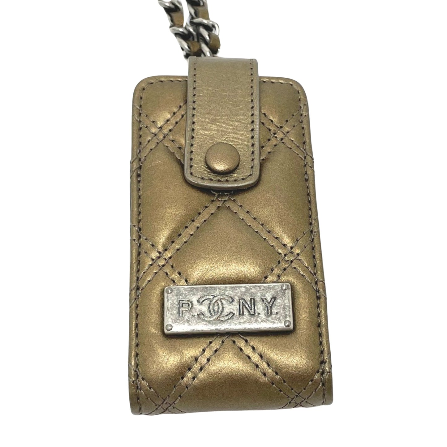 Chanel Mini matelassé, Gold, Leather, shoulder