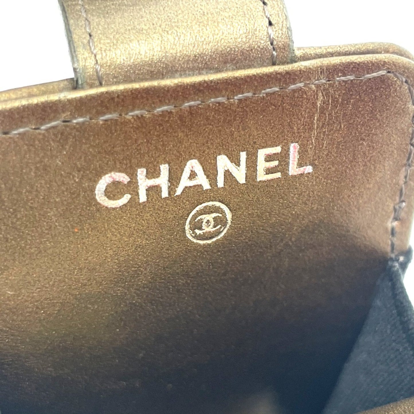 Chanel Mini matelassé, Gold, Leather, shoulder