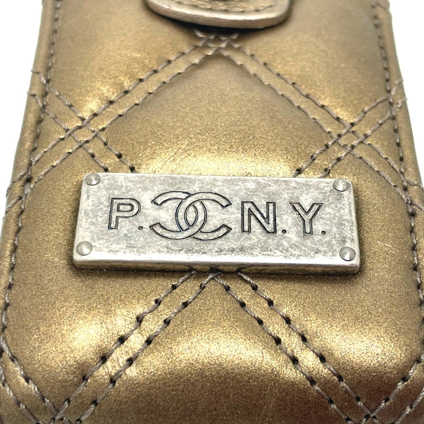 Chanel Mini matelassé, Gold, Leather, shoulder