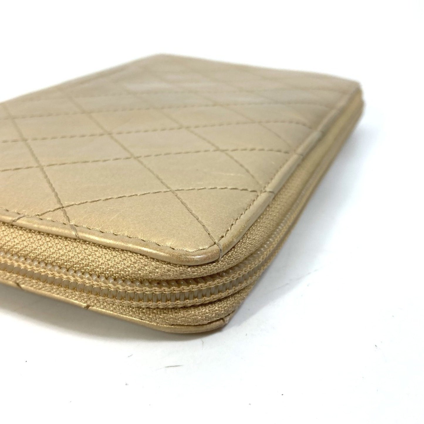 Chanel Logo CC, Gold, Leather, wallet