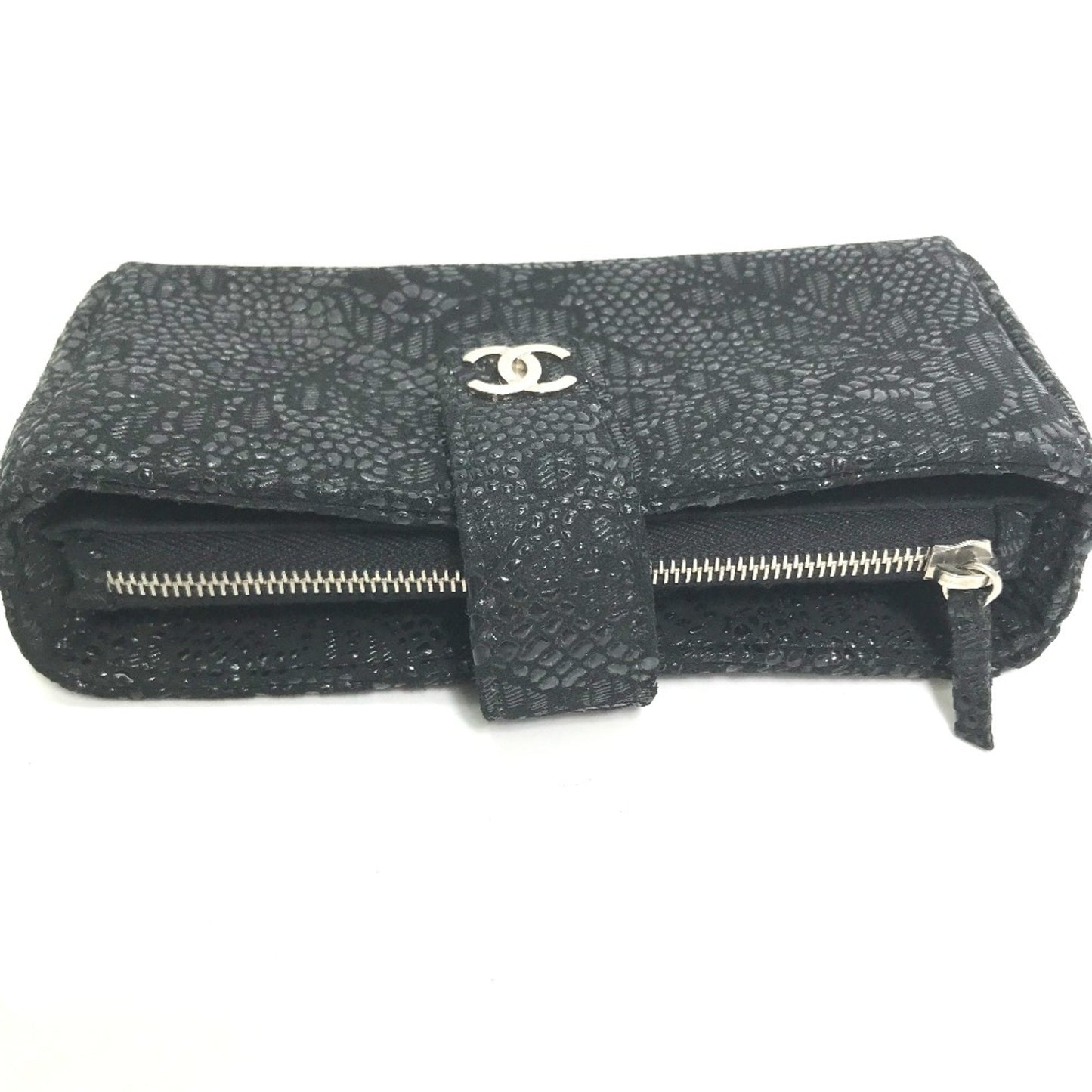 Chanel Logo CC, Black, Leather, wallet
