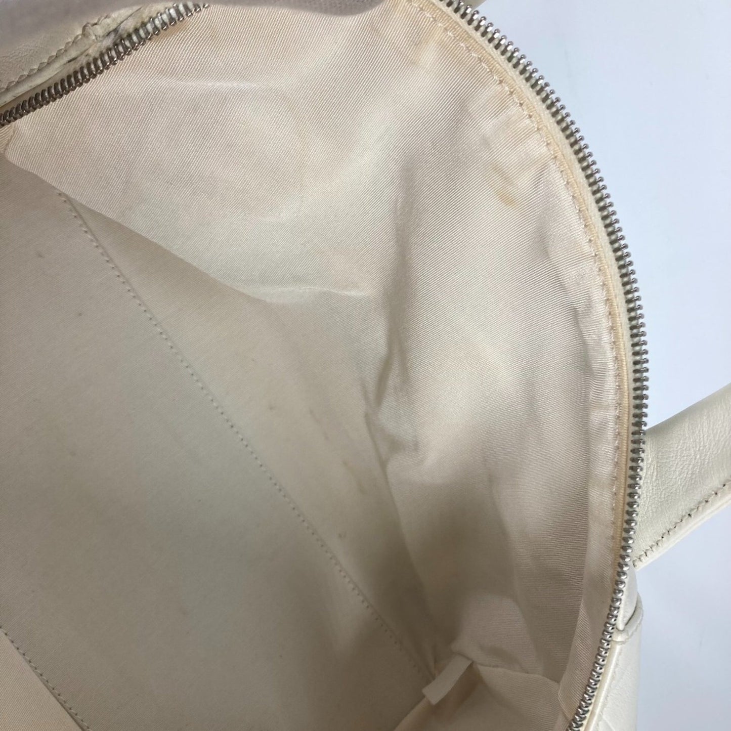 Chanel Boston, White, Leather, handbag