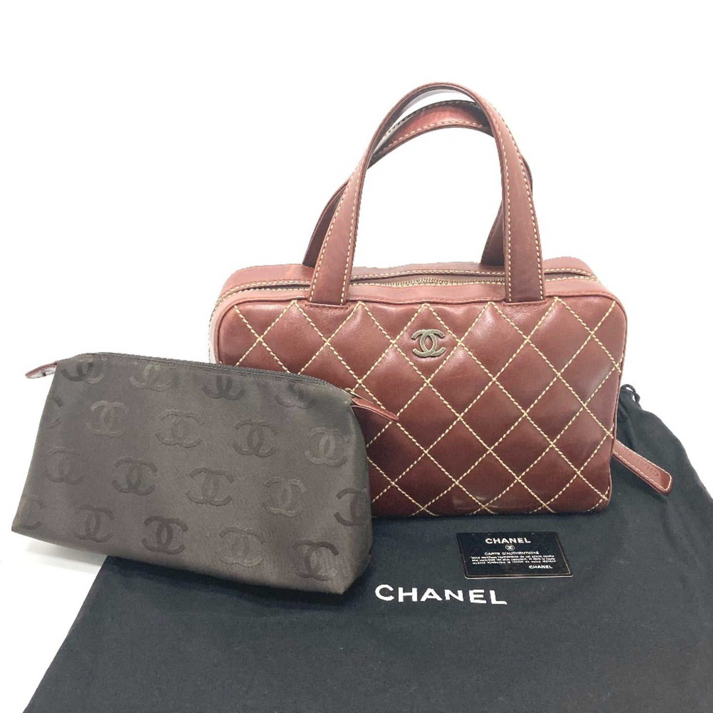 Chanel Wild stitch, Brown, Leather, handbag