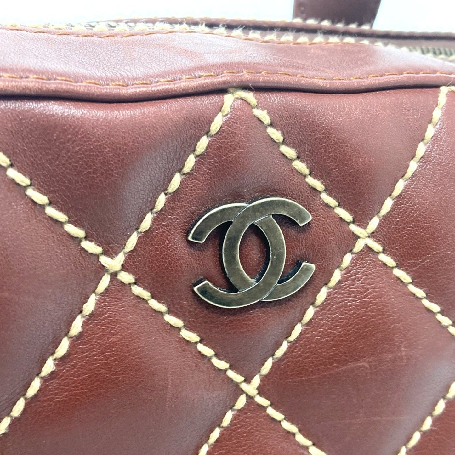 Chanel Wild stitch, Brown, Leather, handbag