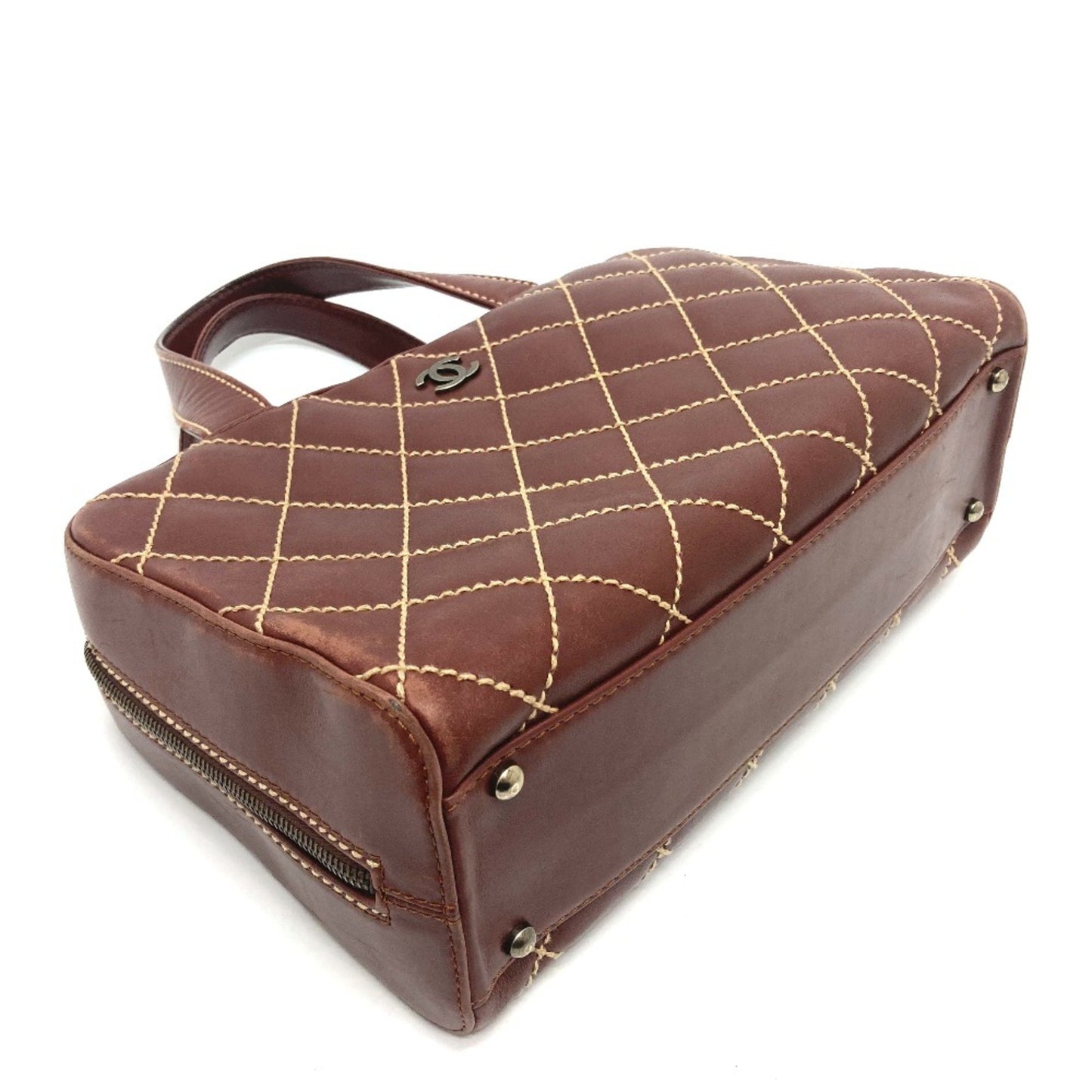 Chanel Wild stitch, Brown, Leather, handbag