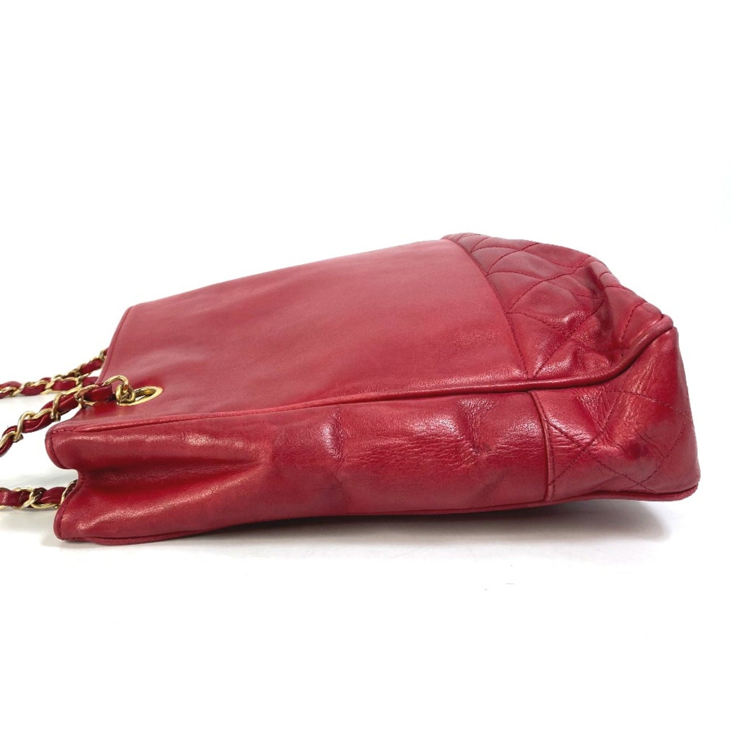 Chanel Shopping, Red, Leather, tote