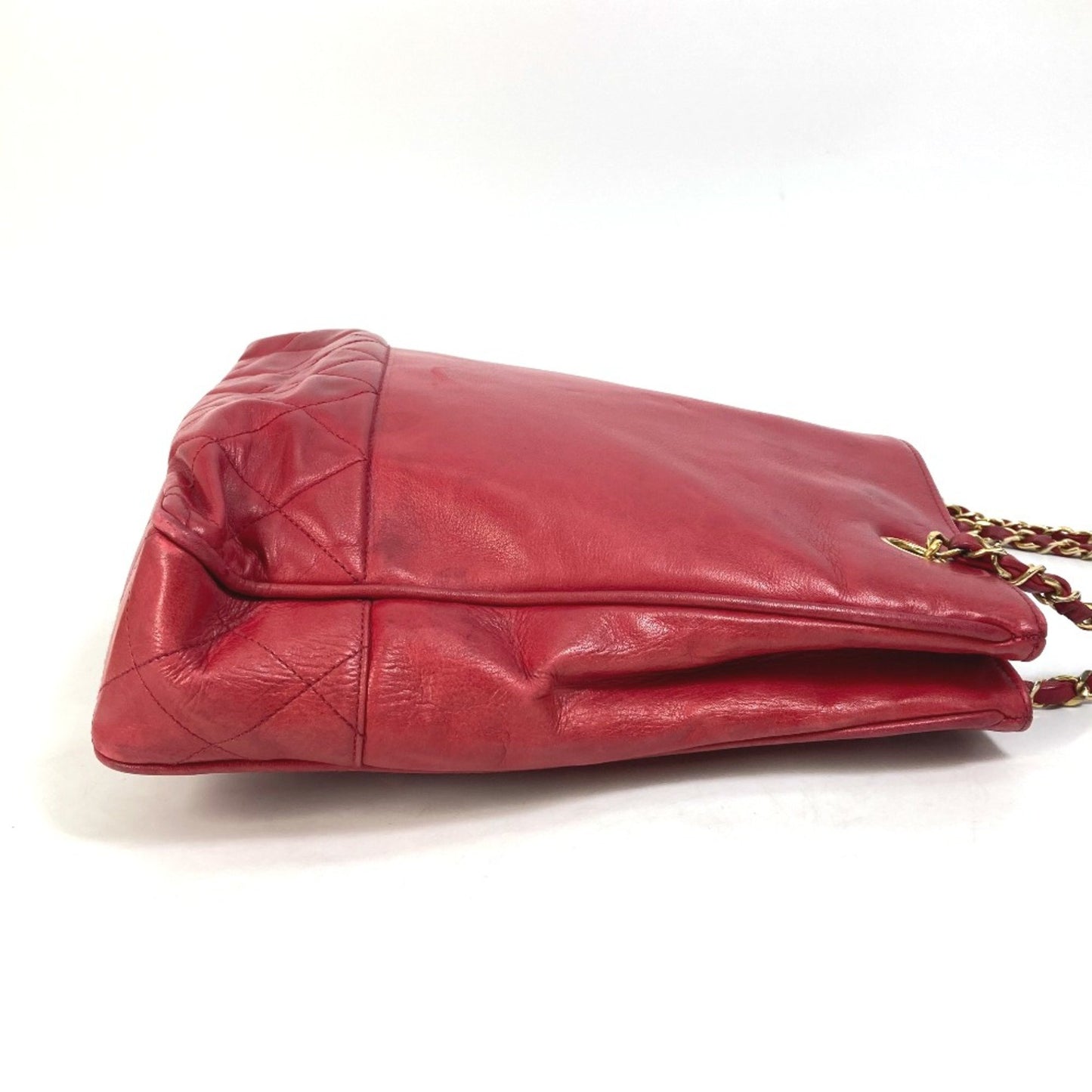 Chanel Shopping, Red, Leather, tote