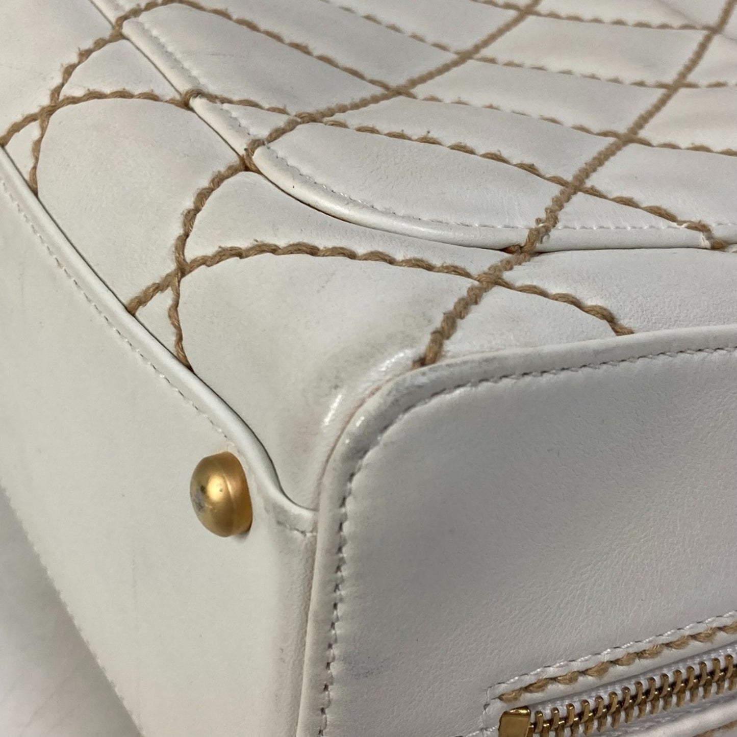 Chanel Wild stitch, White, Leather, handbag