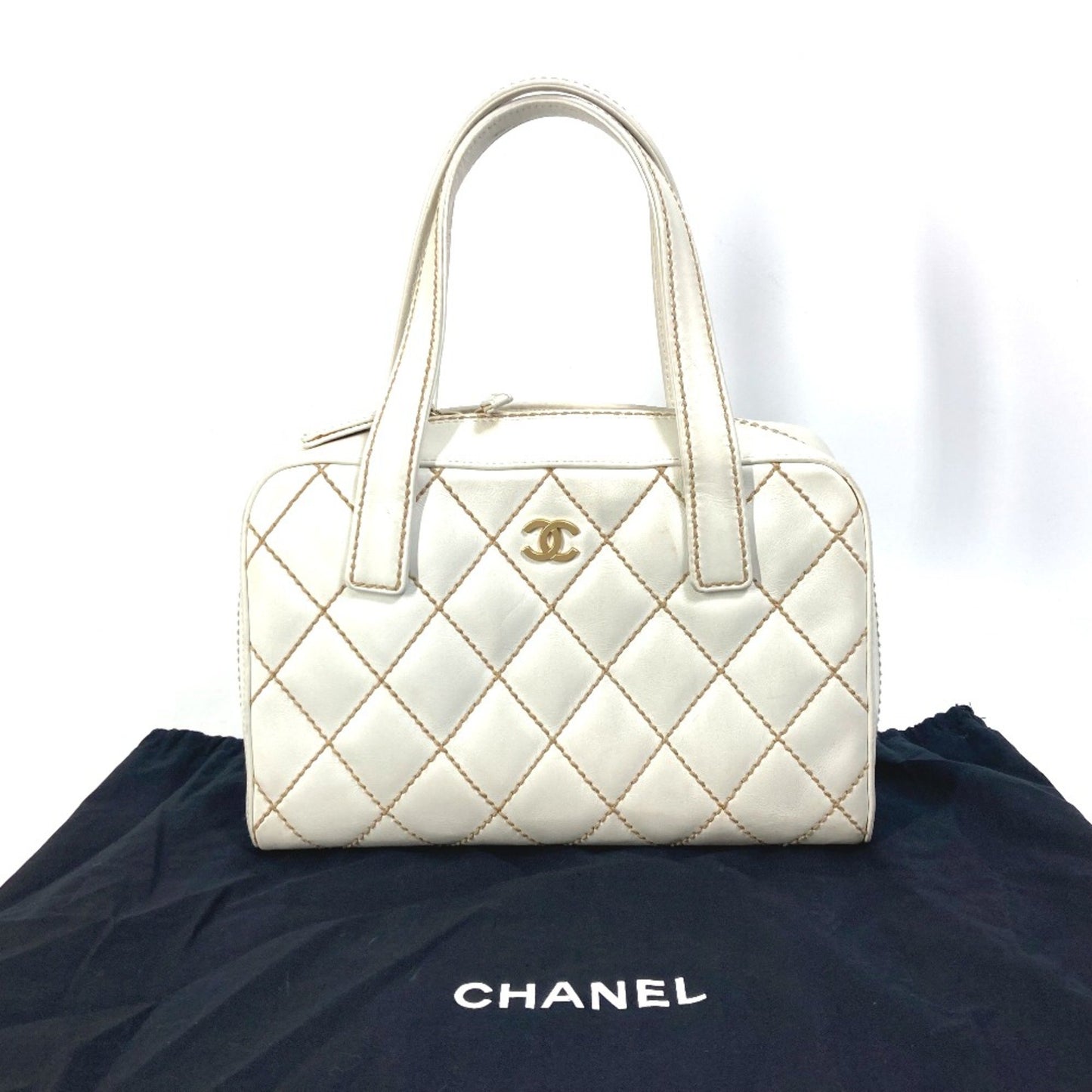 Chanel Wild stitch, White, Leather, handbag