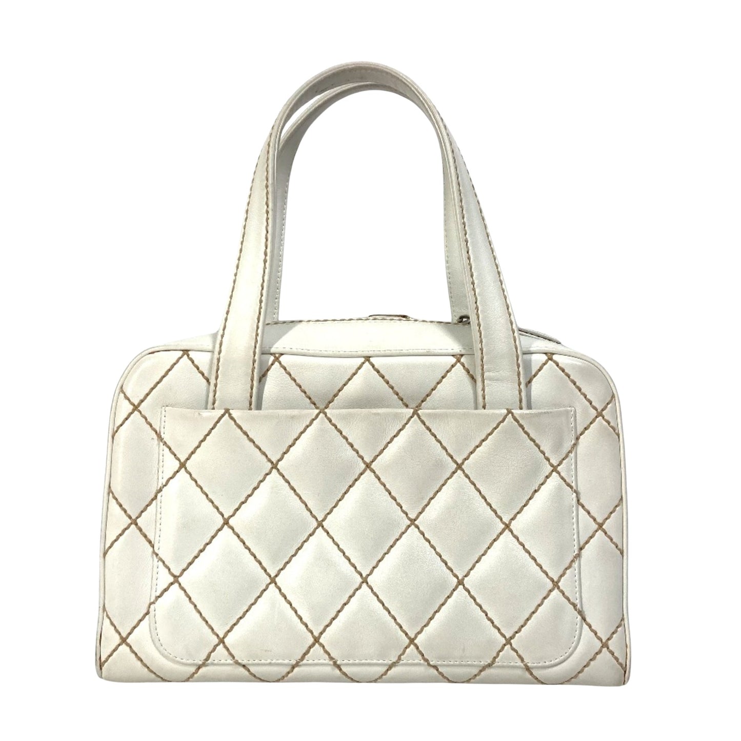 Chanel Wild stitch, White, Leather, handbag