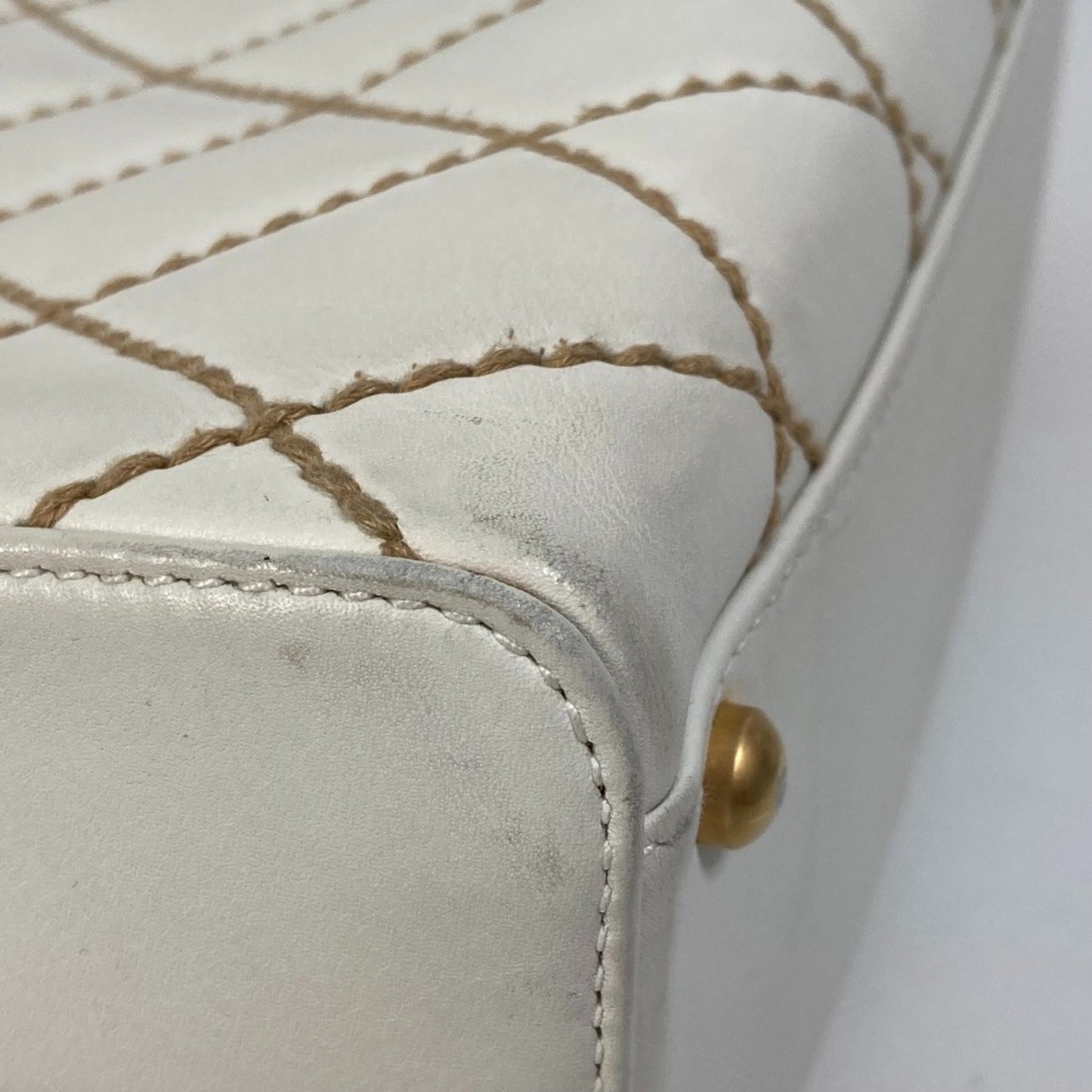 Chanel Wild stitch, White, Leather, handbag