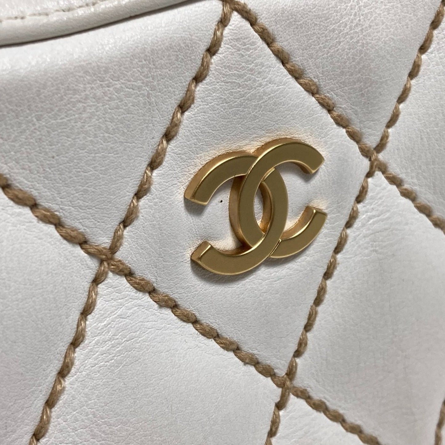 Chanel Wild stitch, White, Leather, handbag