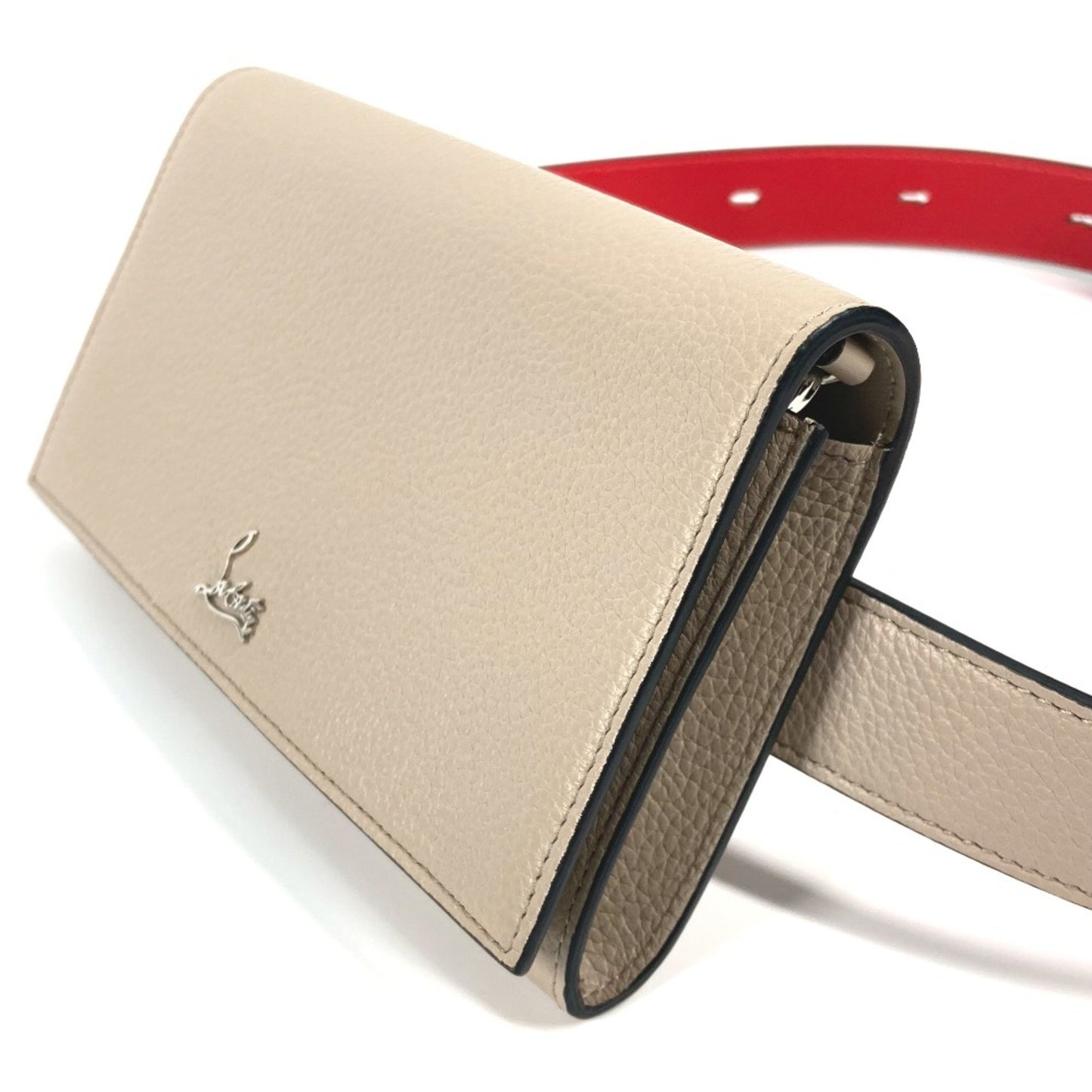 Christian Louboutin, Beige, Leather, clutch