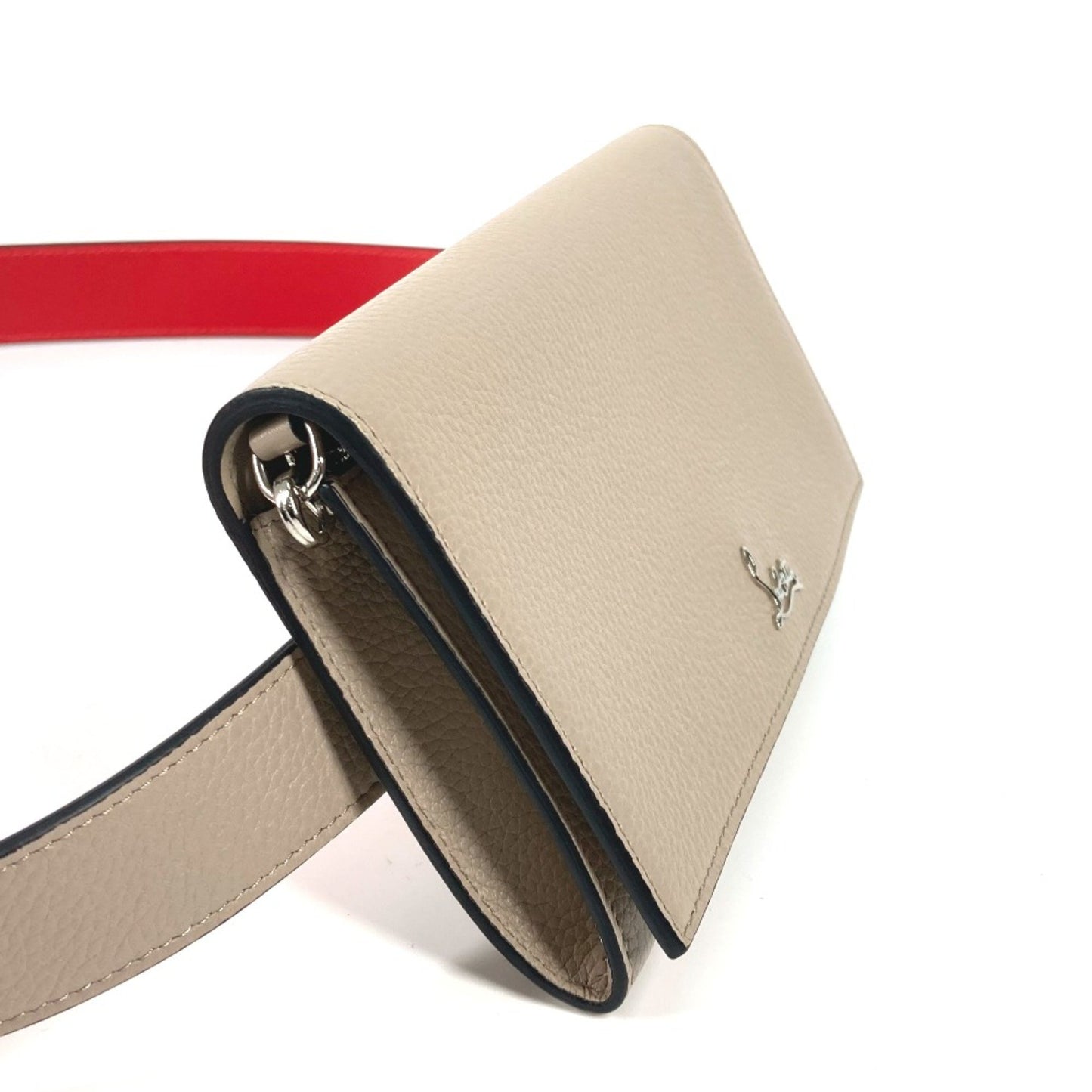 Christian Louboutin, Beige, Leather, clutch