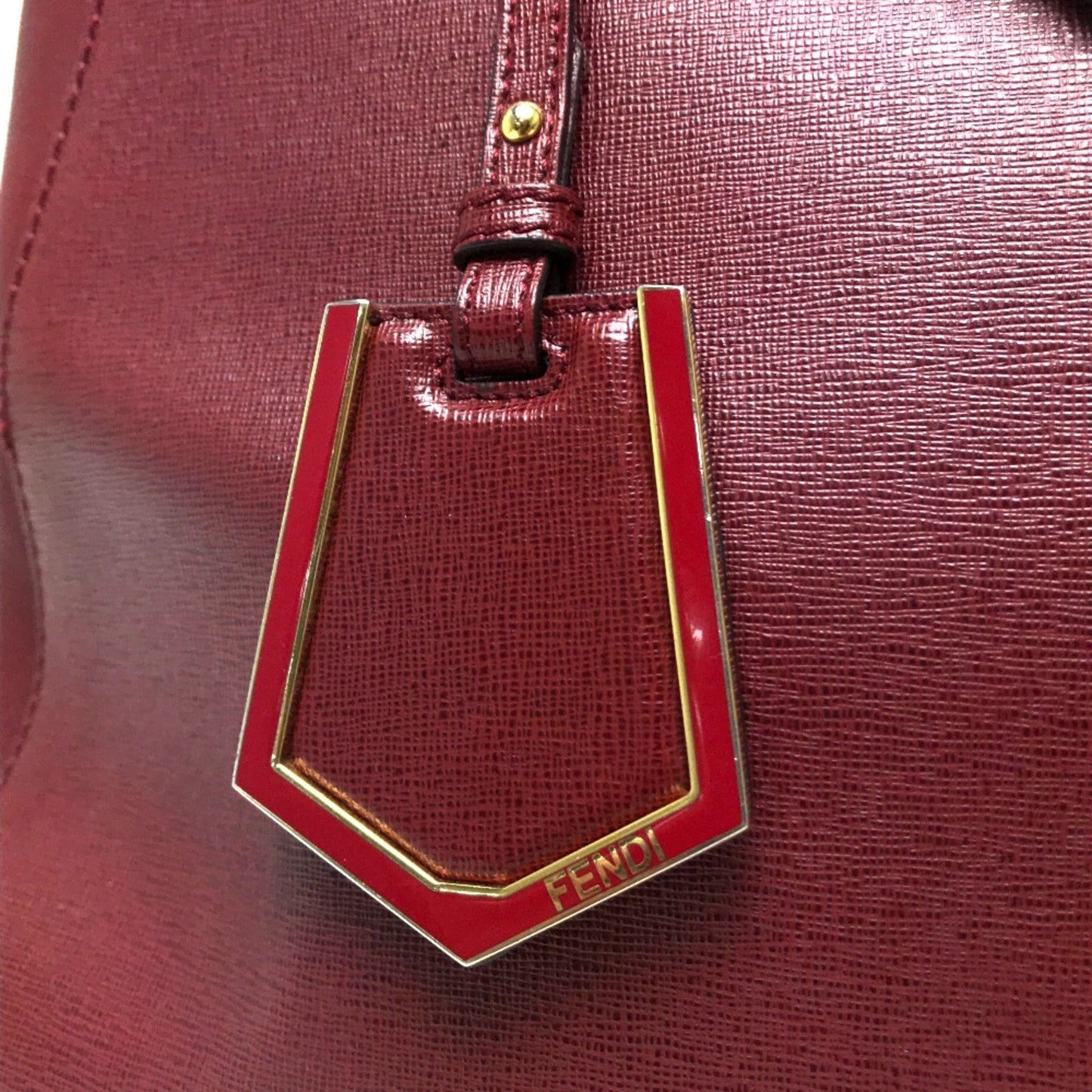 Fendi 2Jours, Burgundy, Leather, handbag