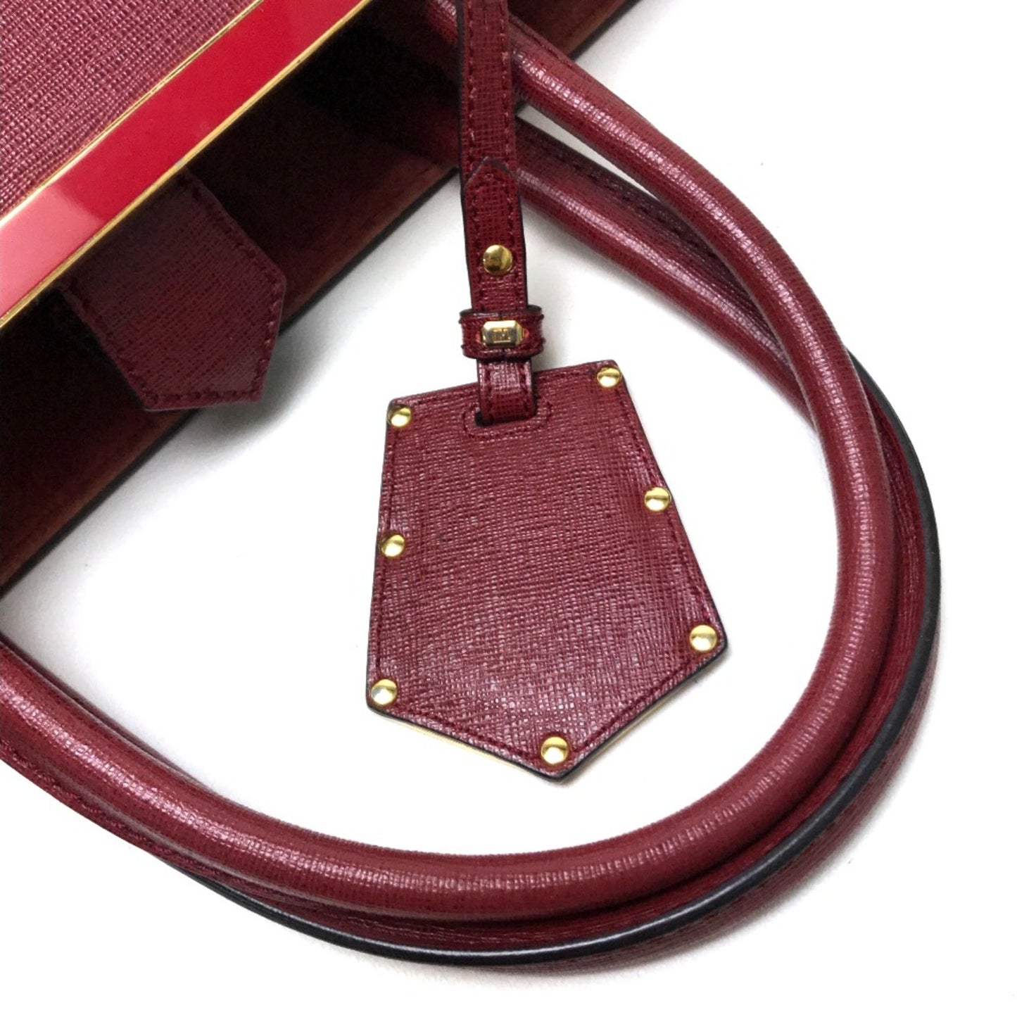 Fendi 2Jours, Burgundy, Leather, handbag