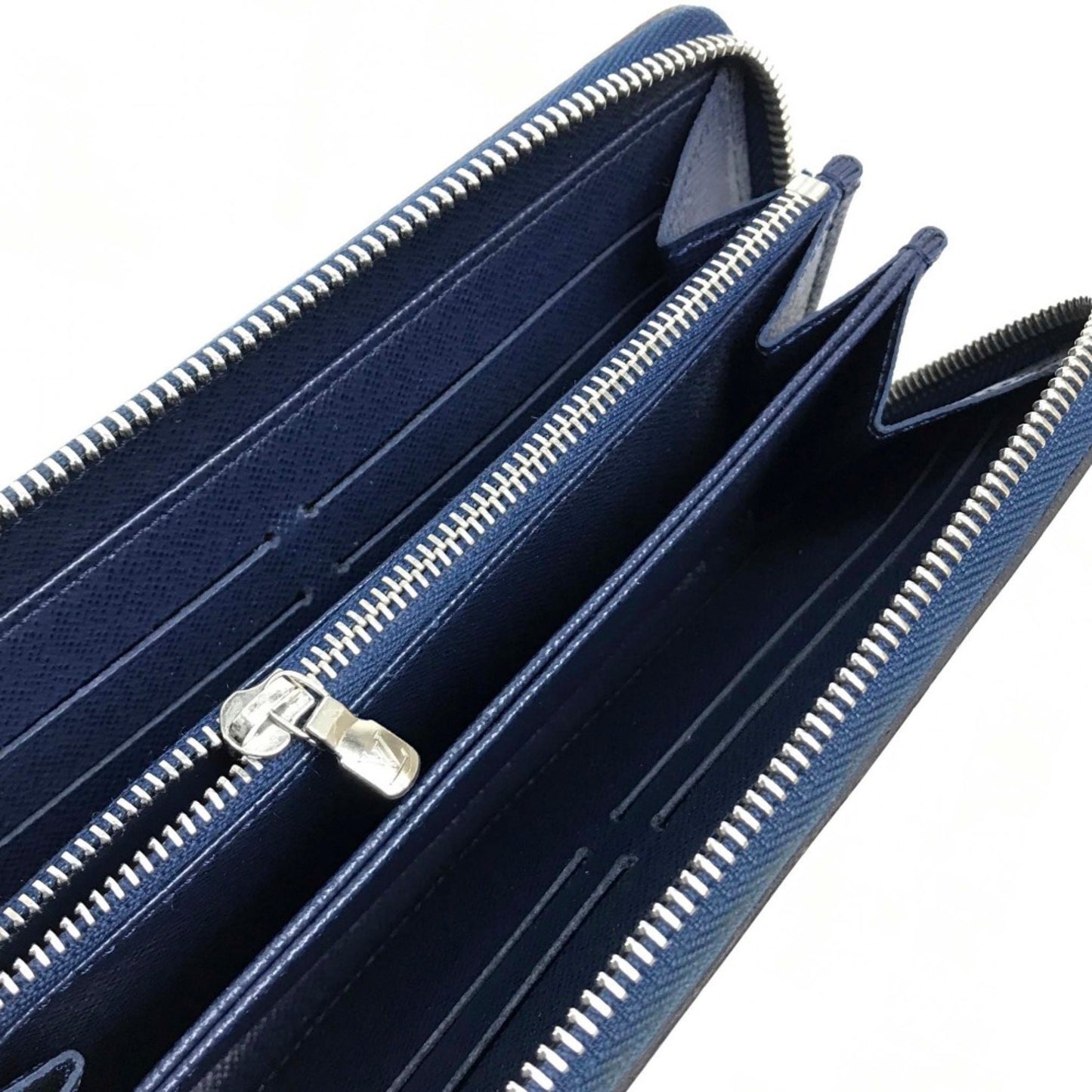 Louis Vuitton Zippy wallet, Navy, Leather, wallet