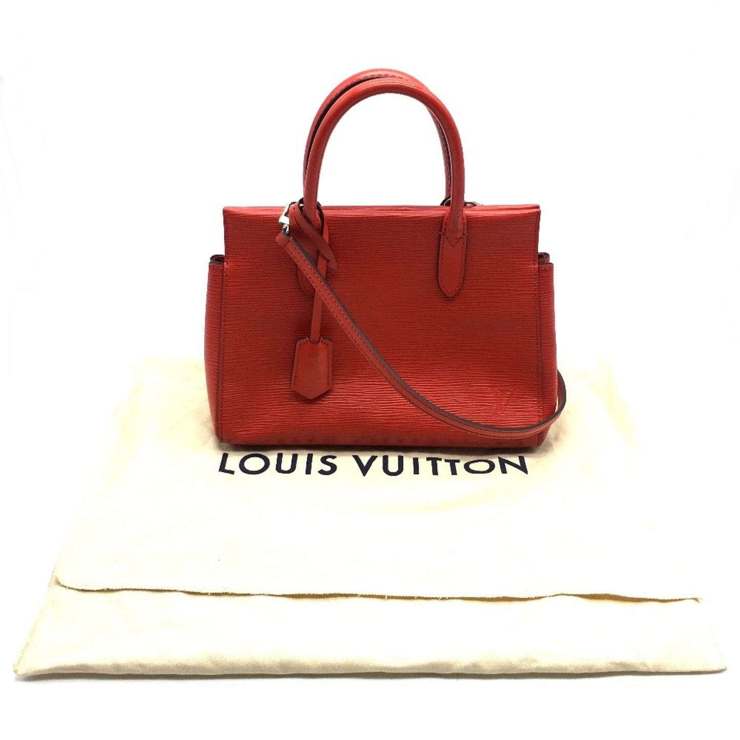 Louis Vuitton Marly, Red, Leather, handbag