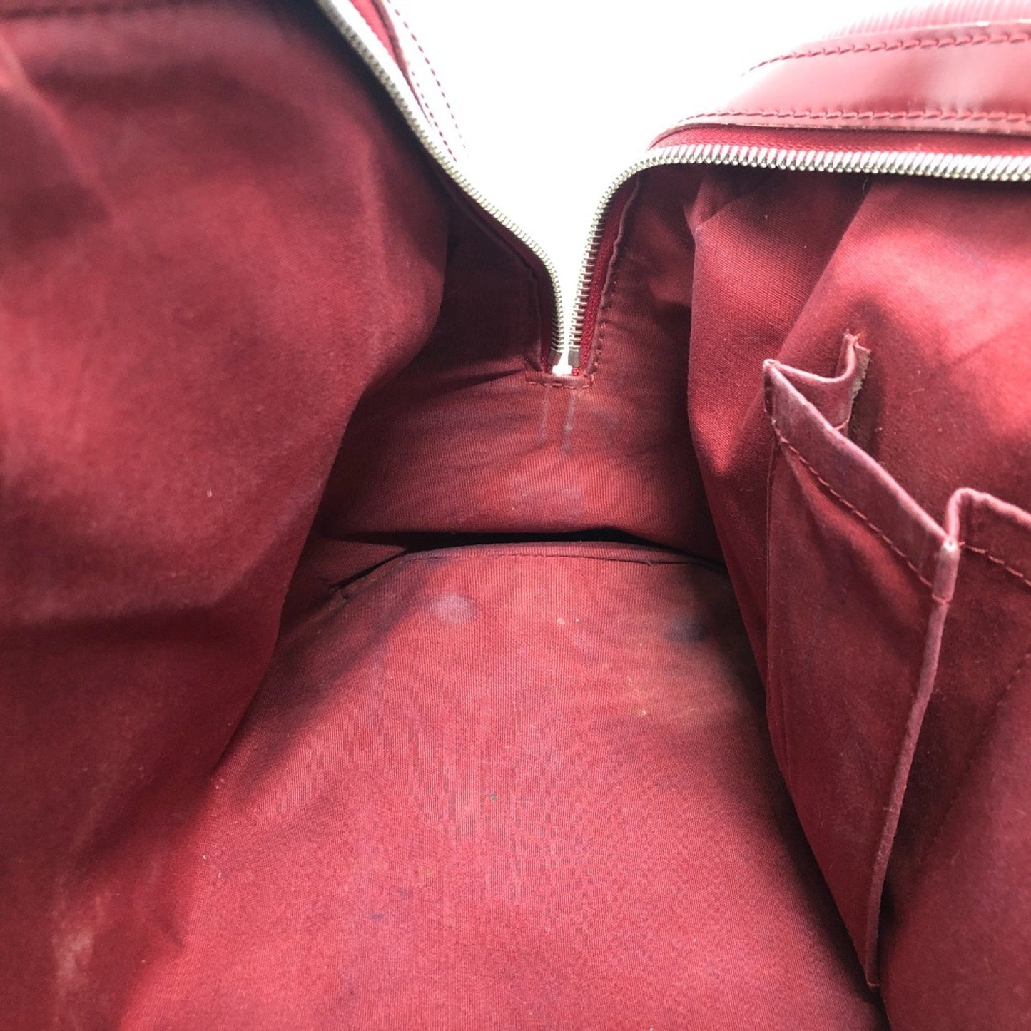 Louis Vuitton Montaigne, Red, Leather, handbag