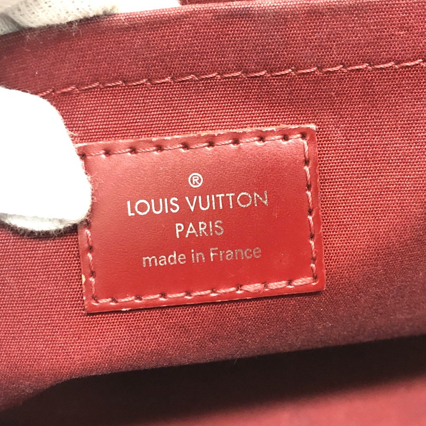 Louis Vuitton Montaigne, Red, Leather, handbag
