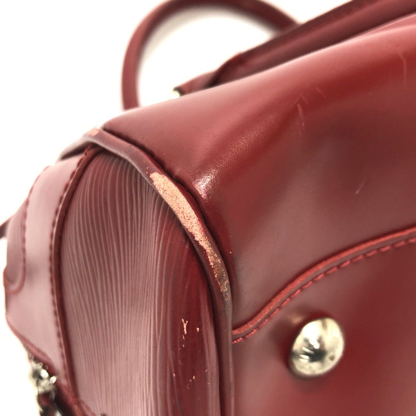 Louis Vuitton Montaigne, Red, Leather, handbag