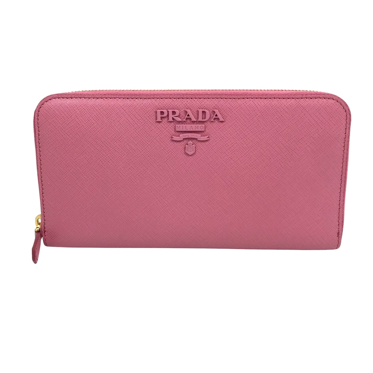 Prada Saffiano, Pink, Leather, wallet