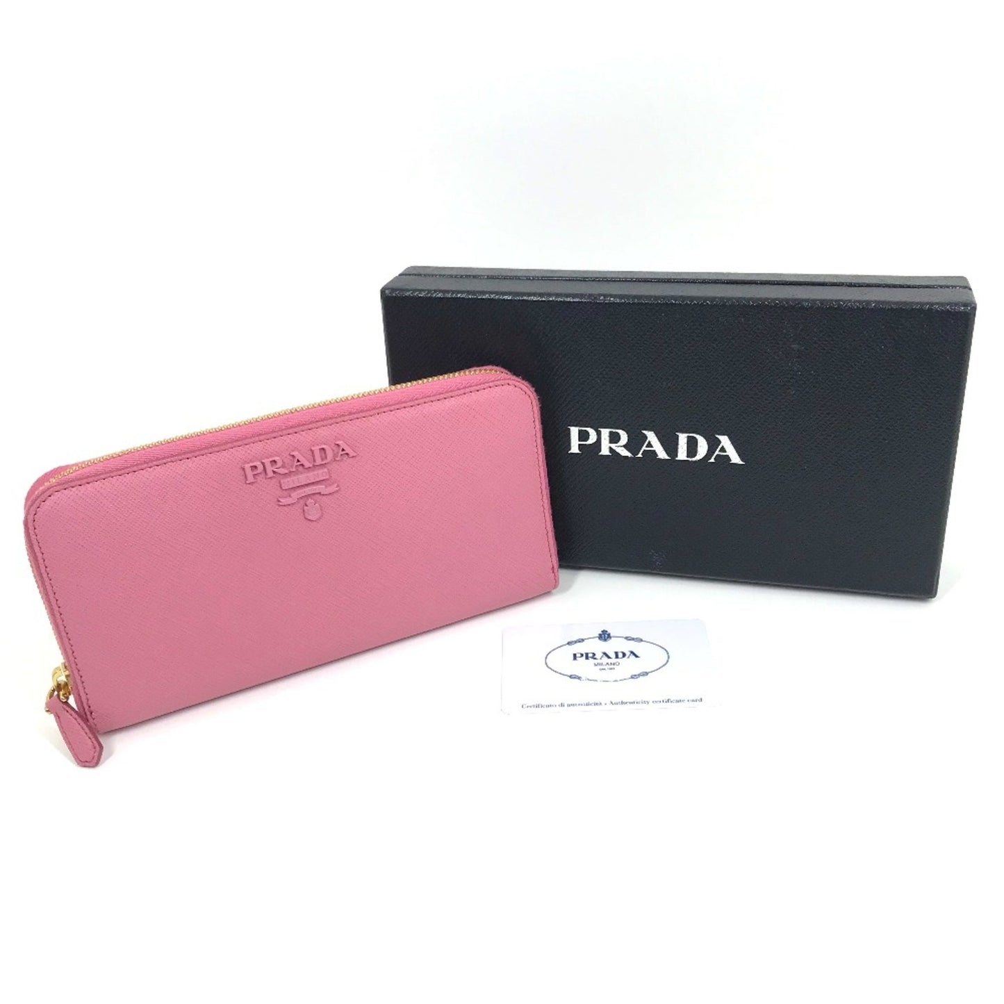 Prada Saffiano, Pink, Leather, wallet