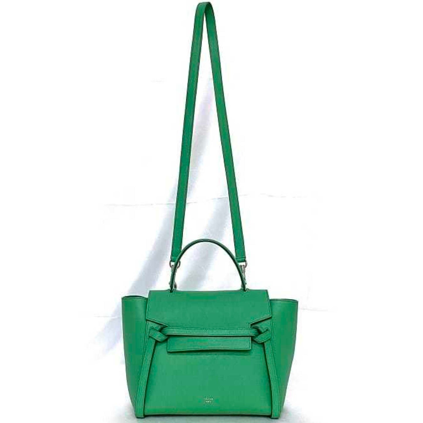 Céline Belt, Green, Leather, tote