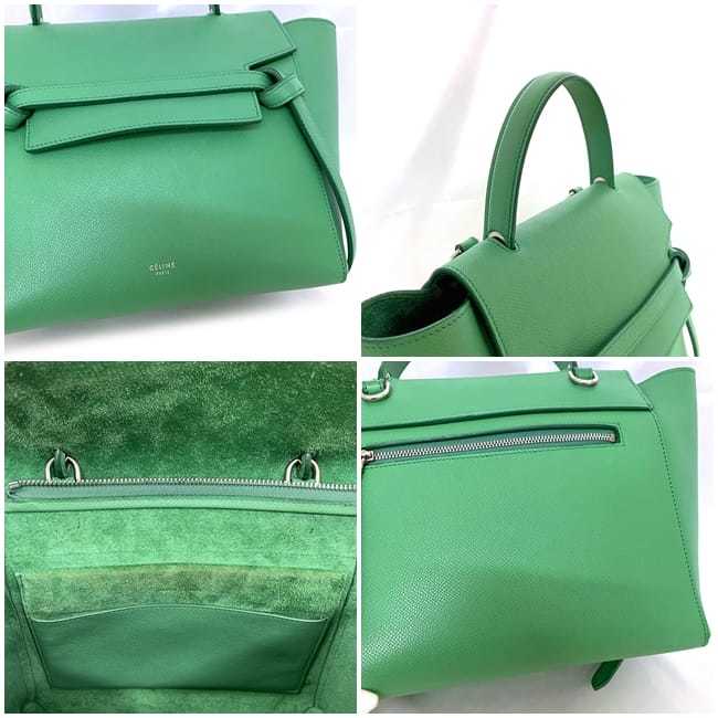 Céline Belt, Green, Leather, tote