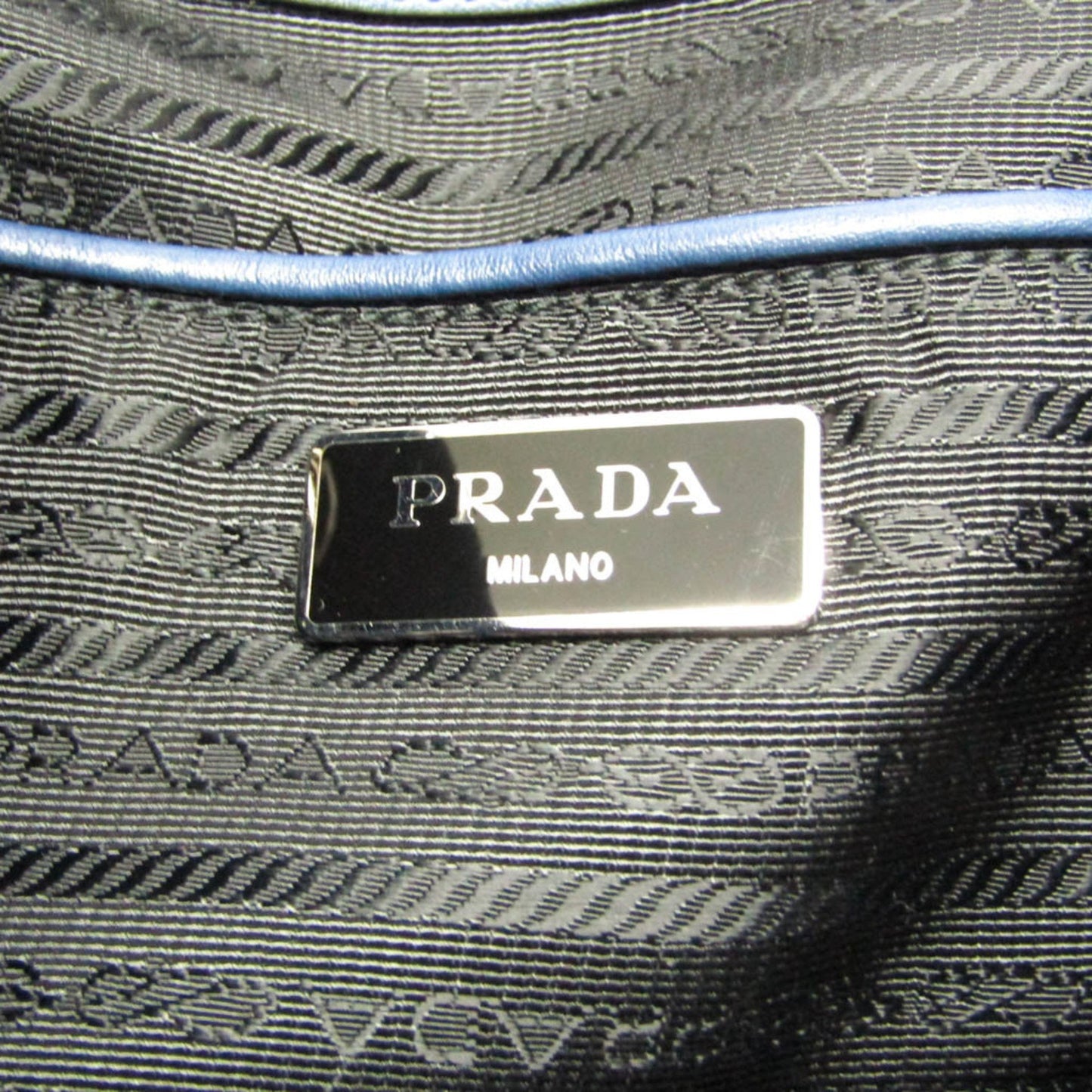 Prada, Blue, Leather, backpack