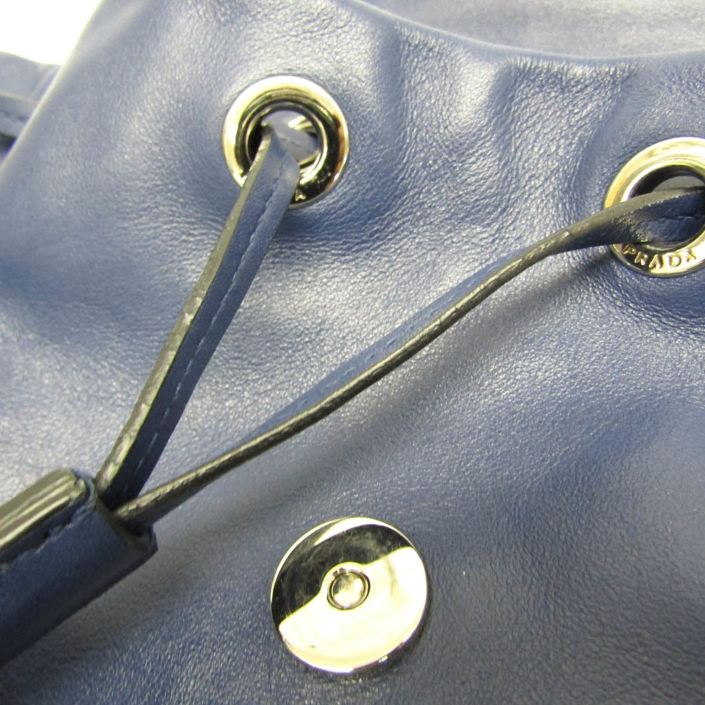 Prada, Blue, Leather, backpack