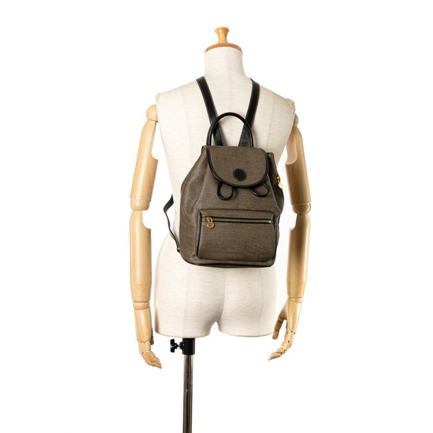 Fendi Zucchino, Grey, Canvas, backpack